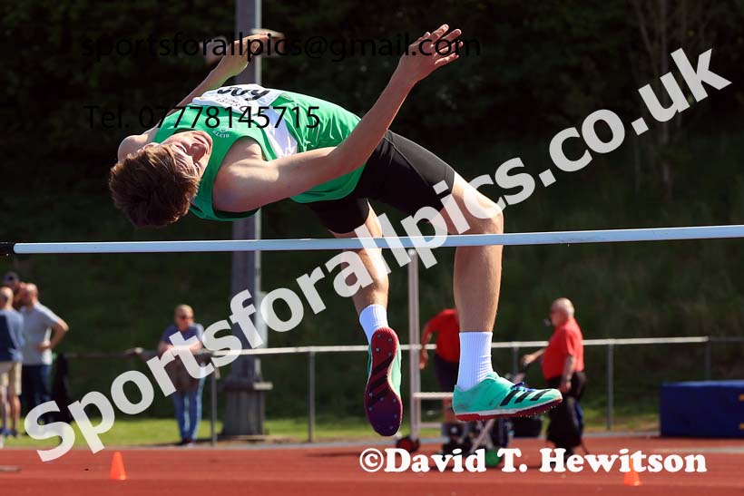 Mens under-20s high jump, 2025 North Eastern Track and Field Champs., Shildon, County Durham. Photo: David T. Hewitson/Sports for All Pics